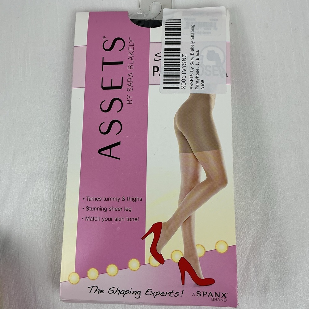 Assets High Waist Shaping Pantyhose Size 1 Black NWT